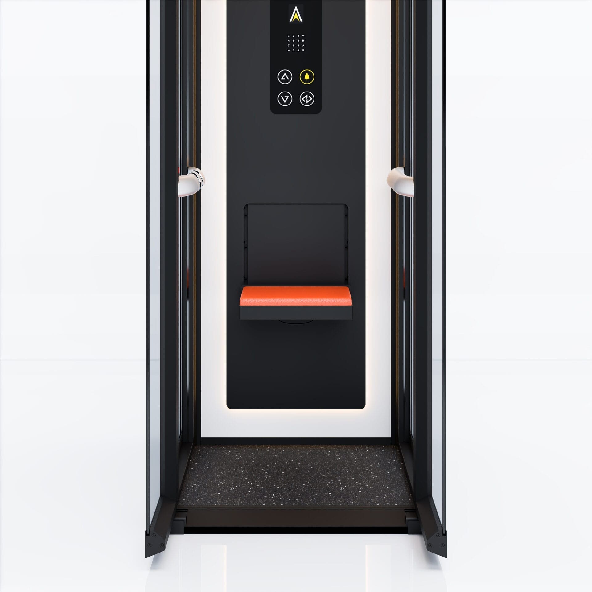 Seat down 1 Ascenda Lift ลิฟท์บ้านที่มาพร้อม อุปกรณ์ครบ เราได้ออกแบบลิฟต์ให้มีฟังก์ชันเพื่อเพิ่มความสะดวกสบายในการใช้งาน โดยมาพร้อมกับเบาะนั่งแบบพับได้