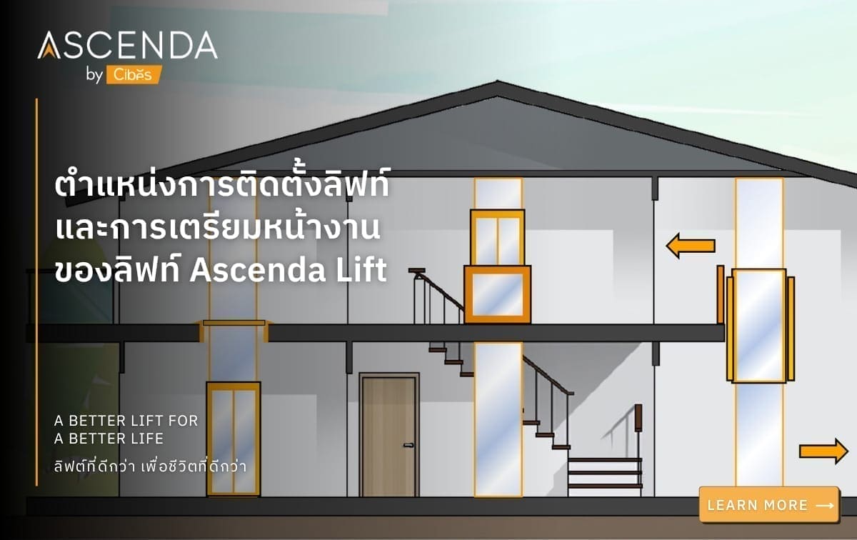 ตำแหน่งการติดตั้งลิฟท์ และการเตรียมหน้างานของลิฟท์ Ascenda Lift