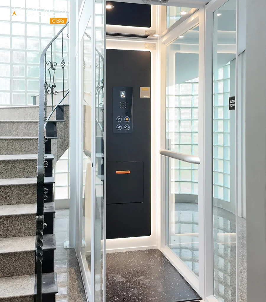Ascenda Home Lift Size L Installed in the Middle of the Staircase in Thailand (6)