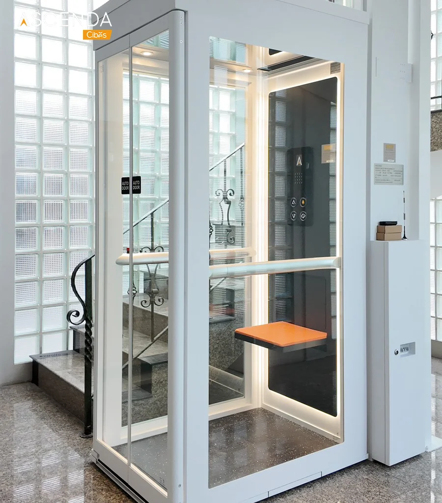 Ascenda Home Lift Size L Installed in the Middle of the Staircase in Thailand (7)