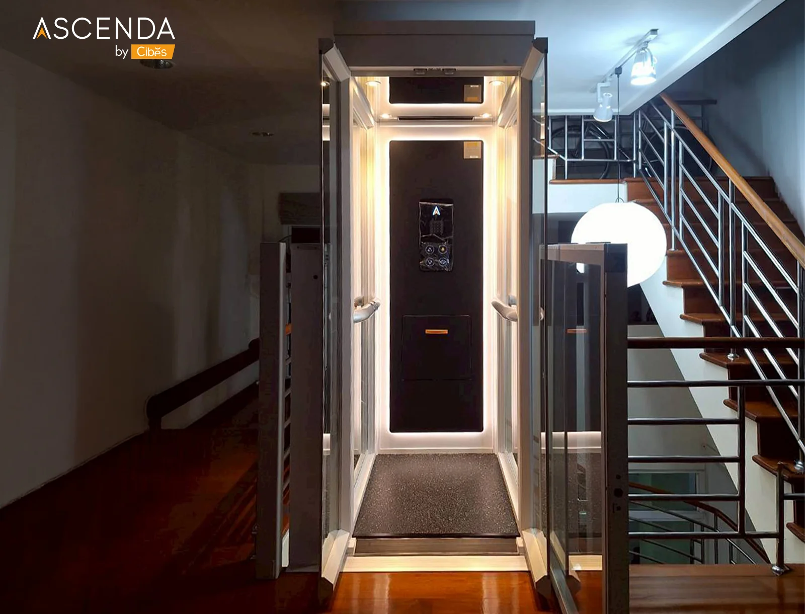 ascenda home lift size l in the middle of the staircase (1)